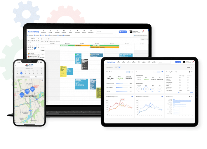 marketsharp software screens in devices